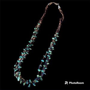 Navajo Native American Turquoise Heishi Three Strand Necklace